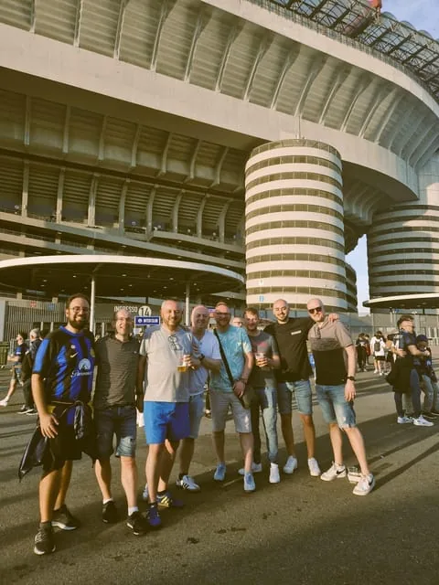 San Siro under floodlights on match day