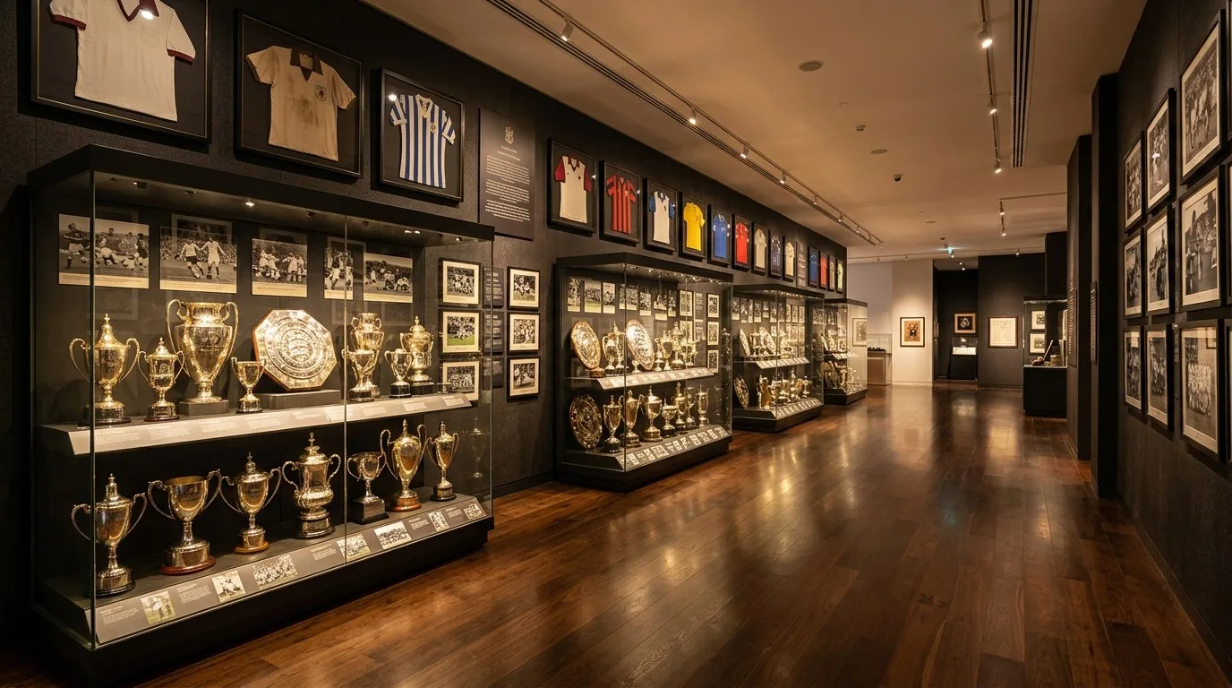 Shirts and trophies in the San Siro Museum